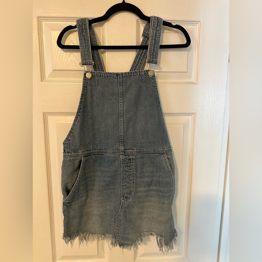 Free People Blue Denim Overalls Dress